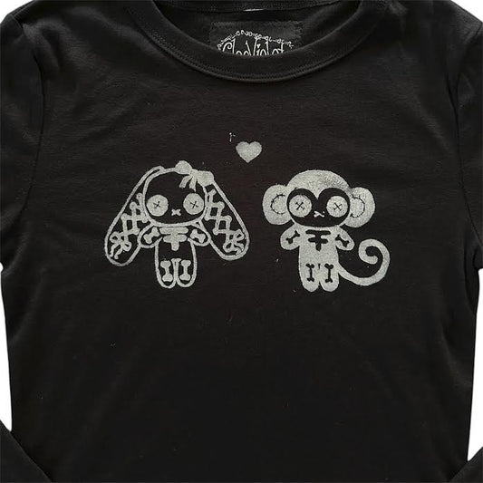 Cleo Violet Sweethearts Long Sleeve Baby Tee