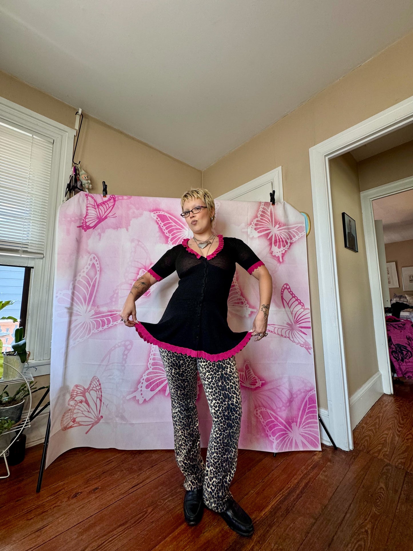 Pout by Victoria’s Secret Knit Peplum Button Sweater