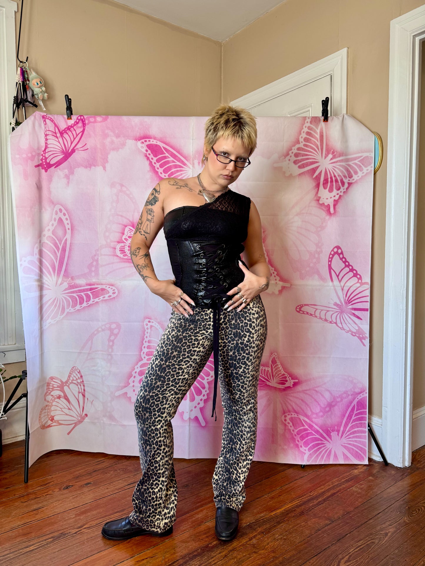 Y2K Tripp NYC One Shoulder Lace Corset Top