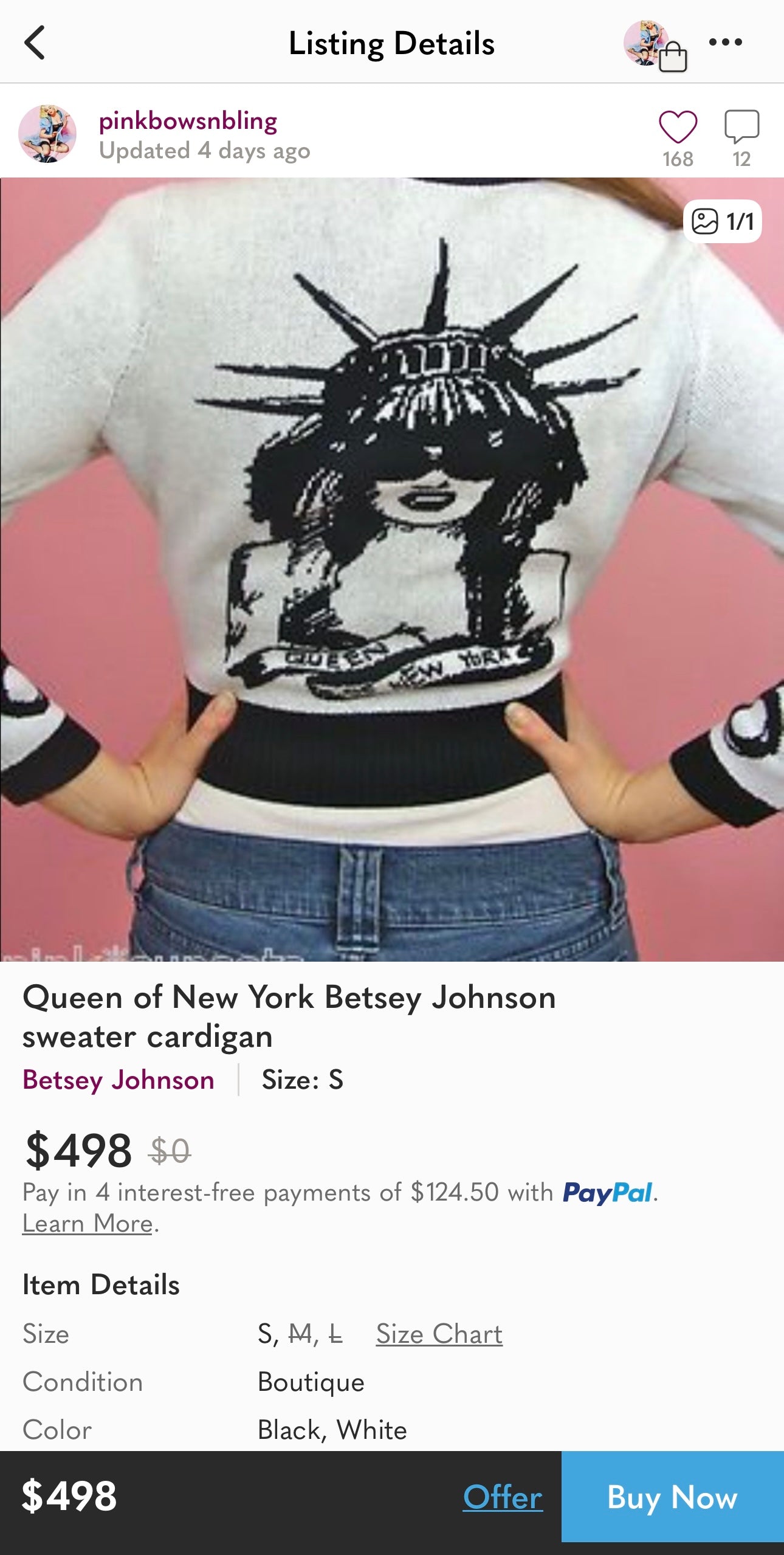 2010s Betsey Johnson Queen of NY Cropped Cardi