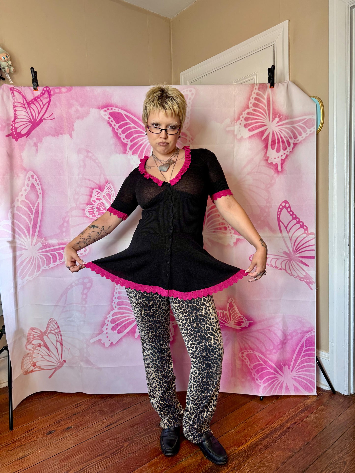Pout by Victoria’s Secret Knit Peplum Button Sweater