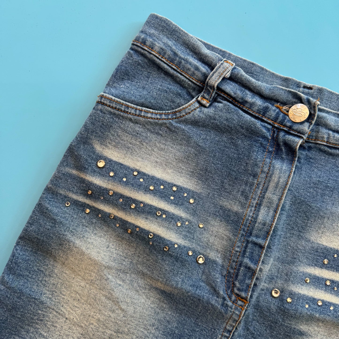 Y2K Miss Blumarine Mini Denim Skirt