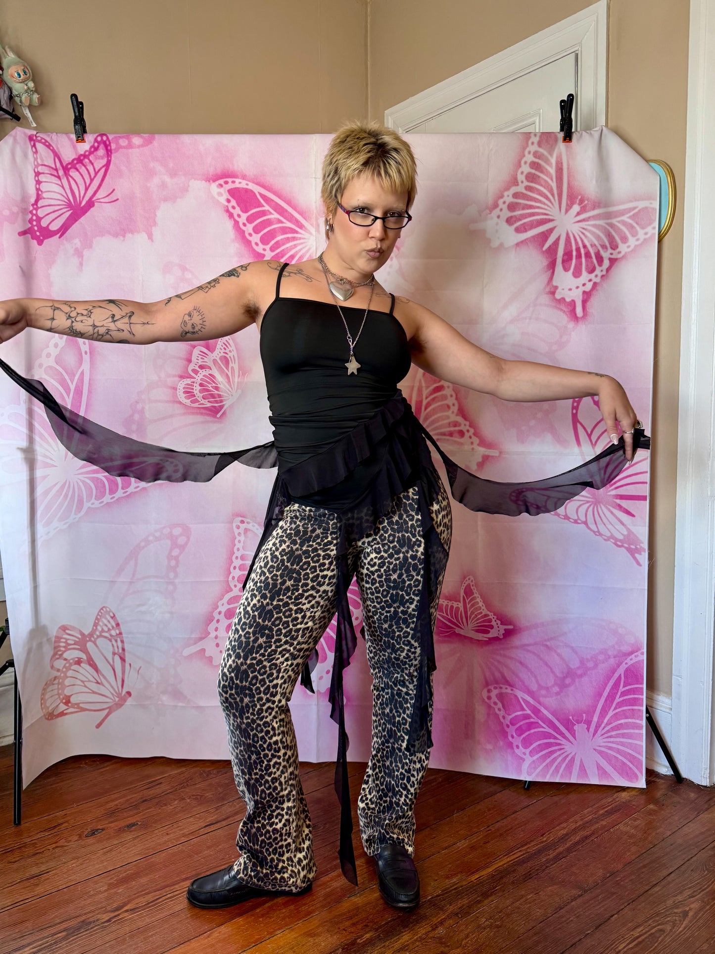 Y2K Chiffon Tentacle Cami/ Mini Dress