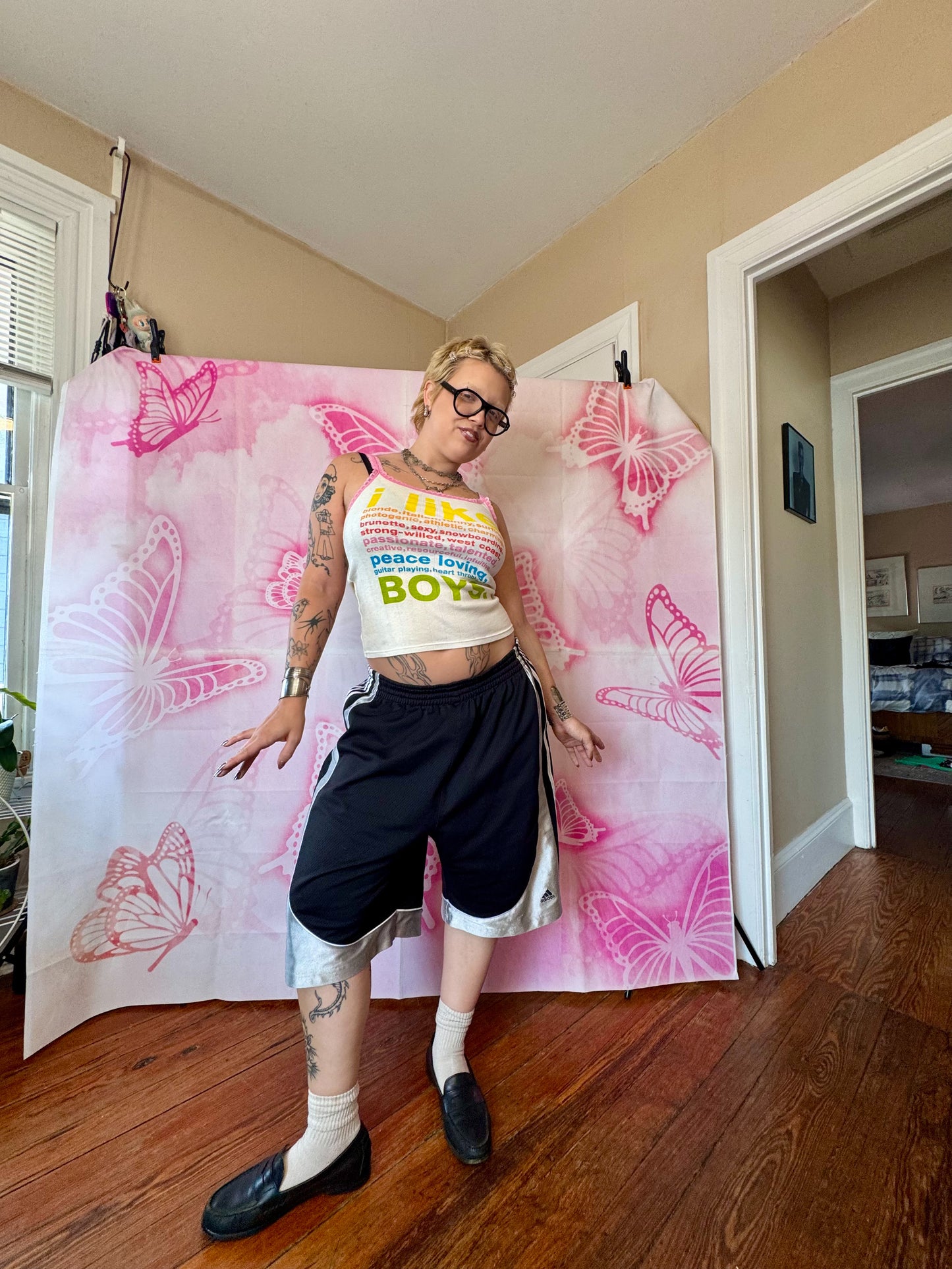 2004 RARE Victoria’s Secret Pink Rainbow Text “i like…” Graphic Tank