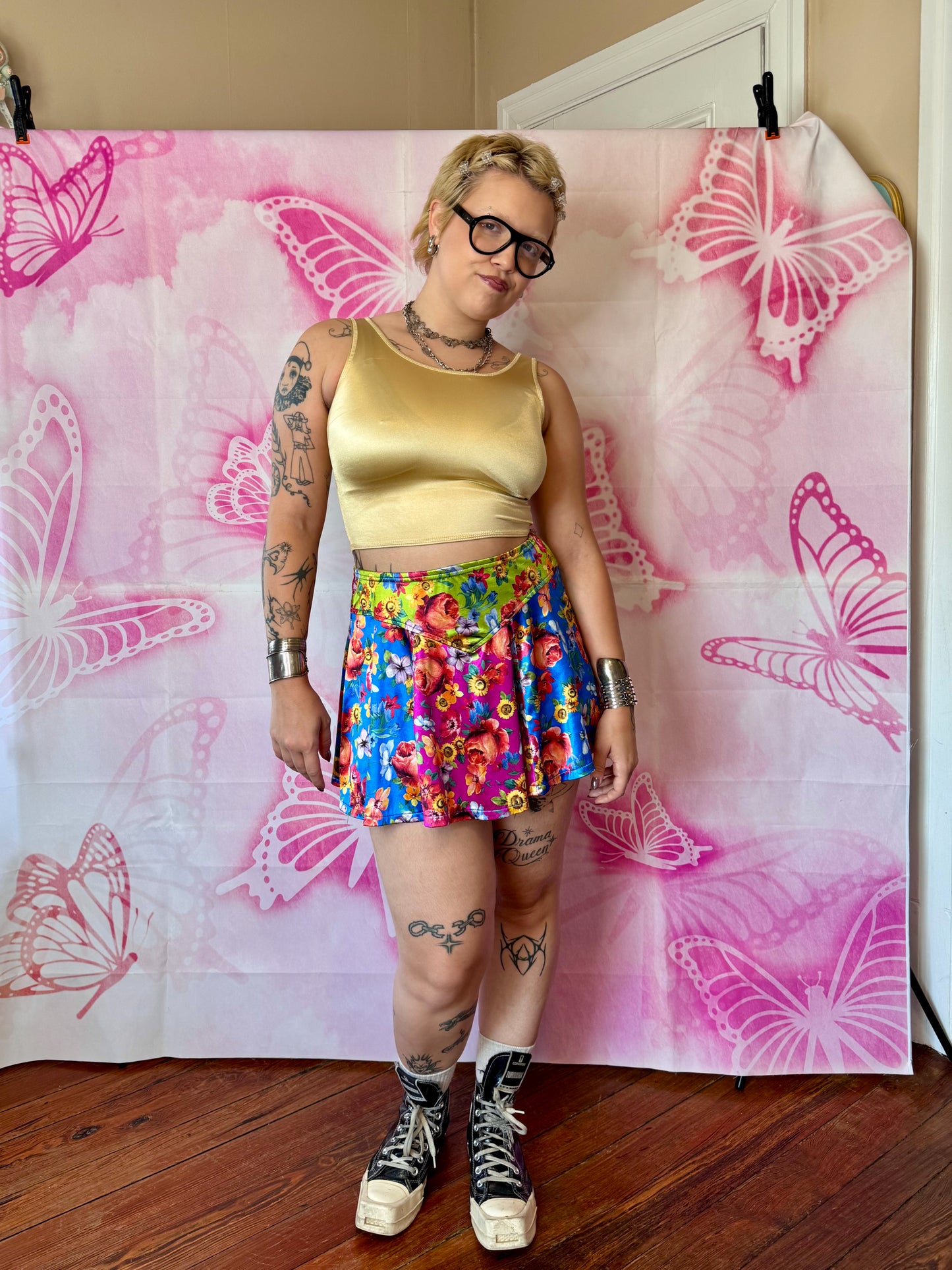 Y2K Gold Sheen Crop Tank