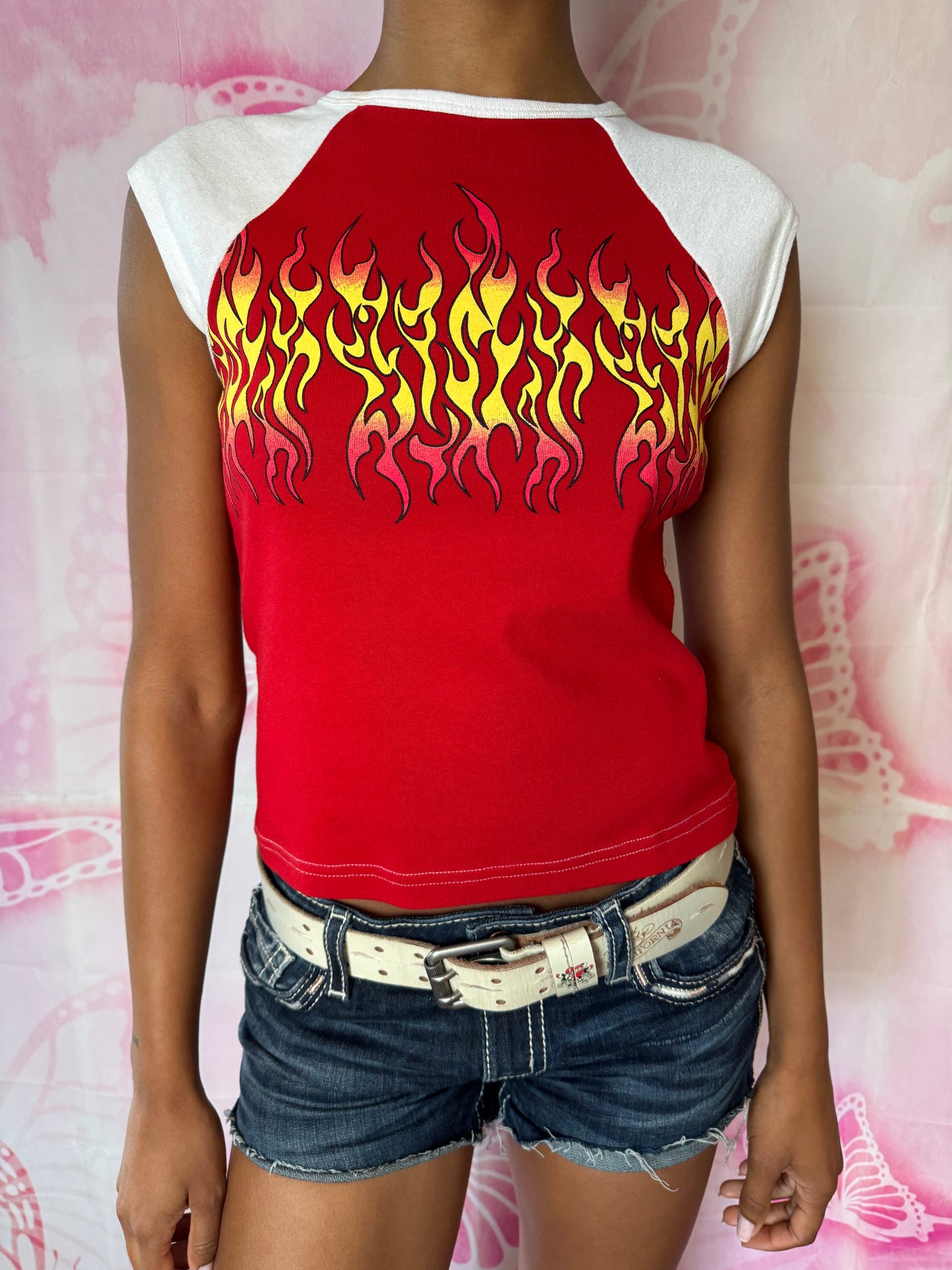 90s Flame Graphic Baby Tee