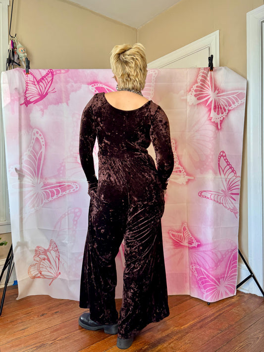 90s Betsey Johnson Velvet Jumpsuit