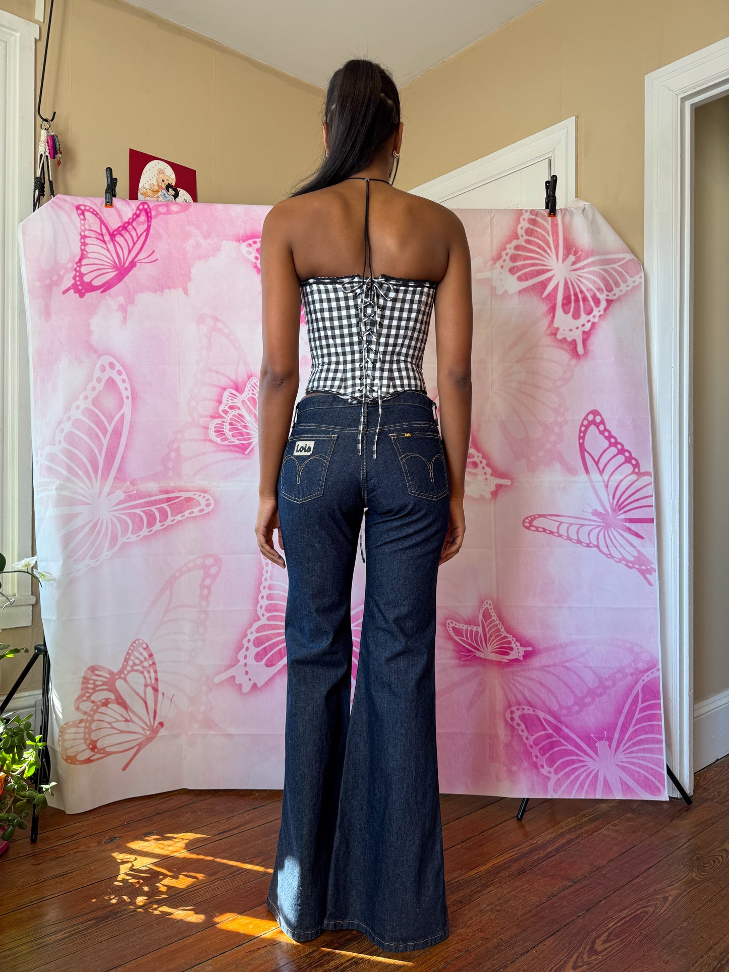 Y2K 2000 D&G Dupe Embroidered Safety Pin Distressed Jeans by Lois