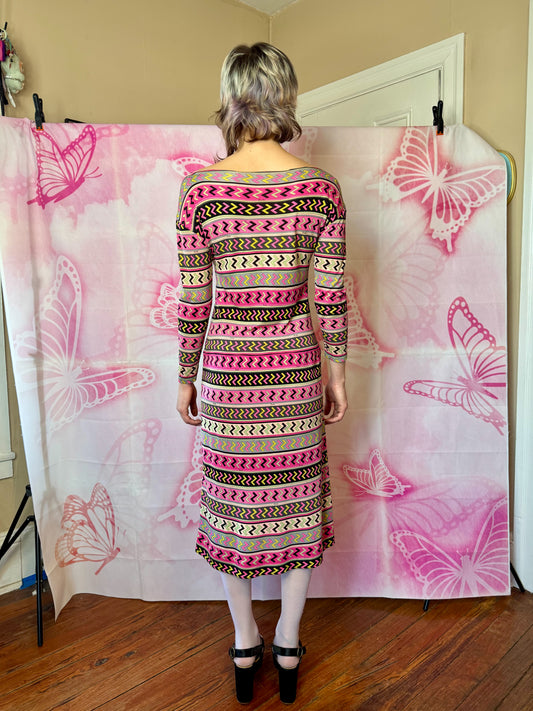 1960s Emilio Pucci Z Print Midi Length Dress