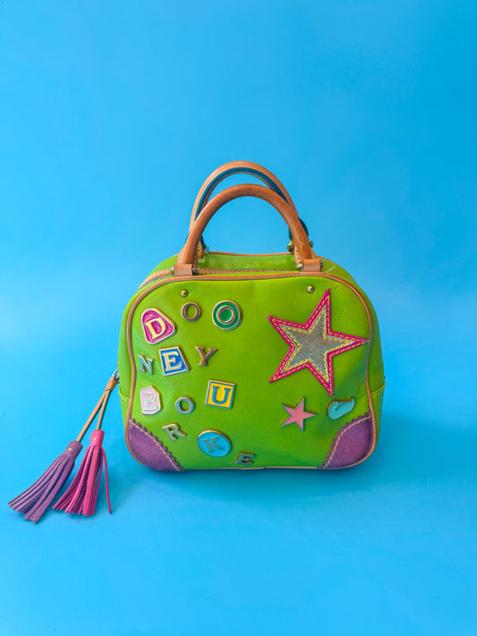 2004 Dooney & Bourke x Lindsay Lohan Square Bowler Collab Bag