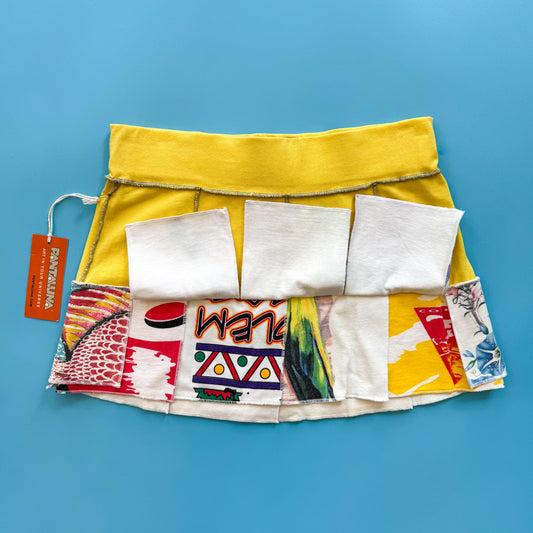 Deadstock Pantaluna Upcycled T-Shirt Mini Skirt in XS
