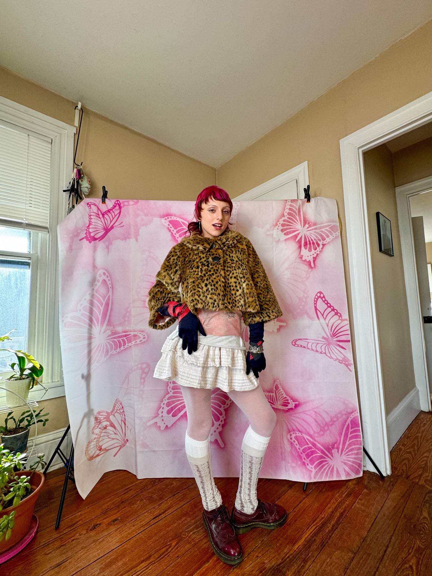 Y2K Faux Leopard Mod Jacket