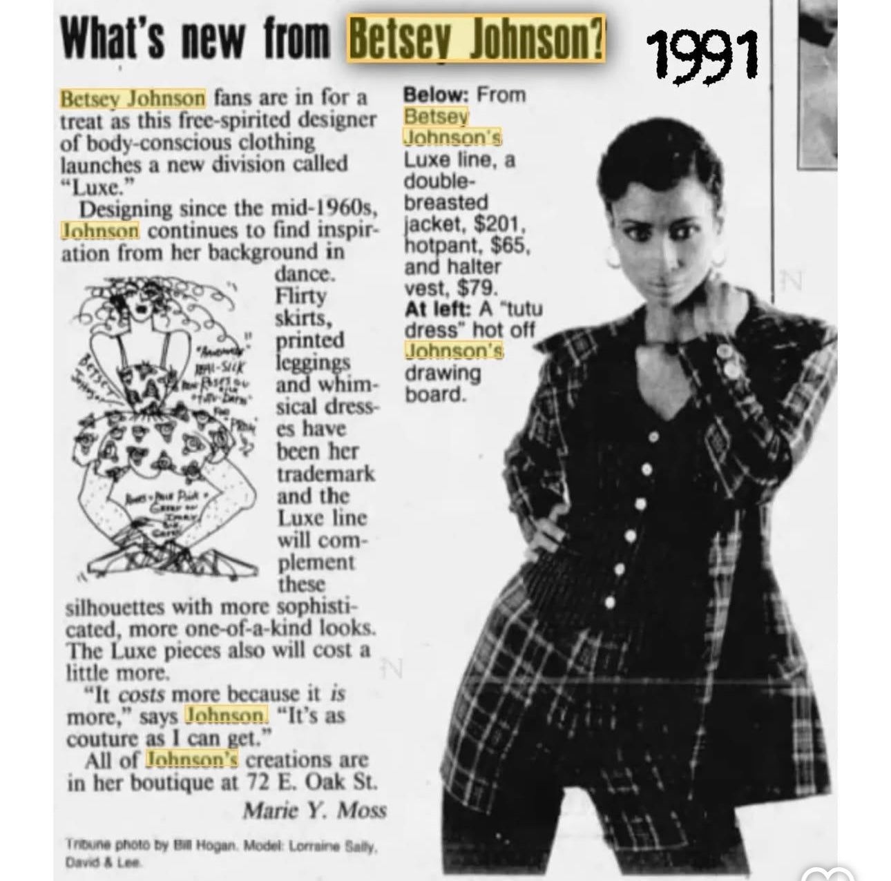 1991 Betsey Johnson Luxe Plaid Bodycon Dress