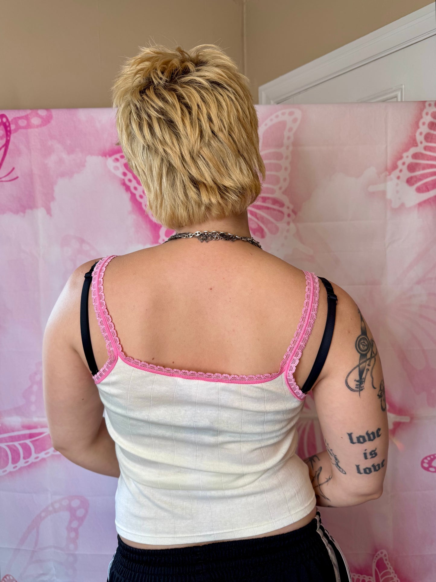 2004 RARE Victoria’s Secret Pink Rainbow Text “i like…” Graphic Tank