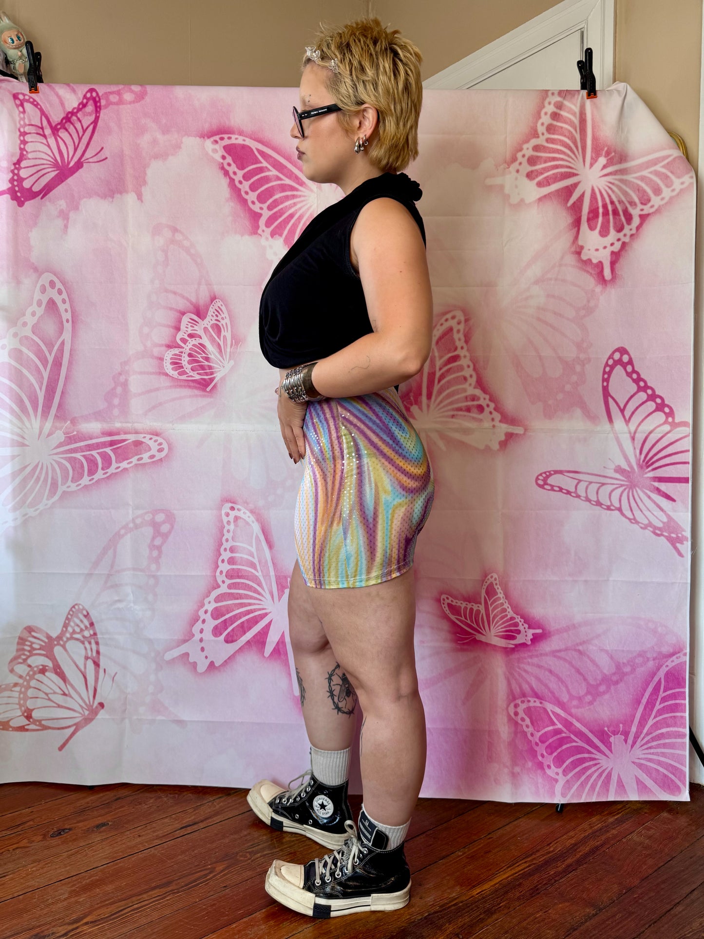 Y2K Pastel Swirl Mini Skirt