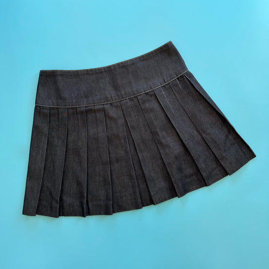 90s Todd Oldham Pleated Denim Mini Skirt