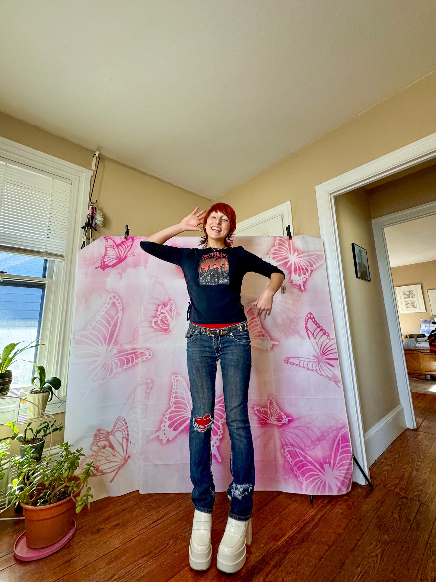 2000 Deadstock NYC Skyline Twin Towers Graphic Longsleeve