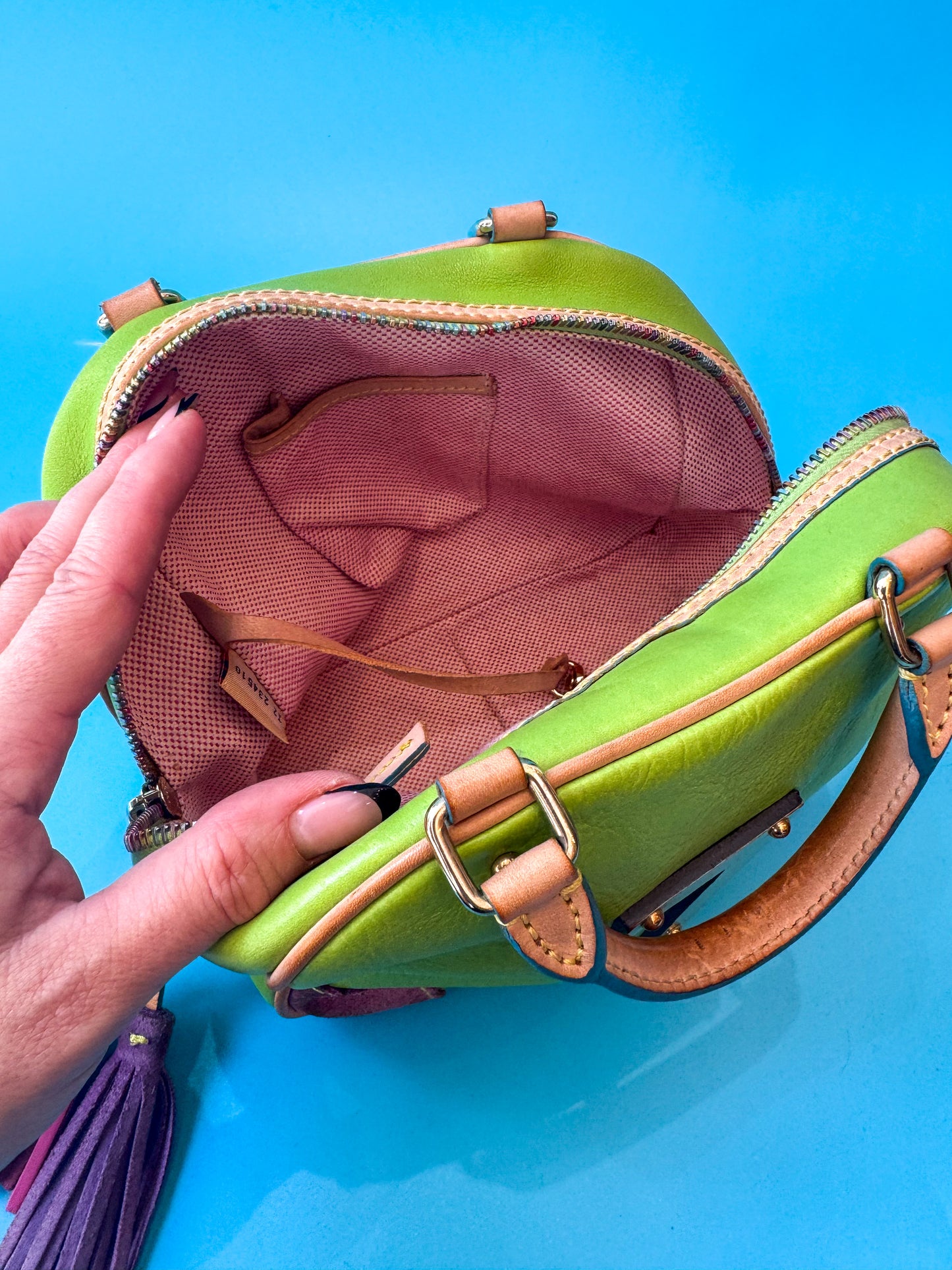 2004 Dooney & Bourke x Lindsay Lohan Square Bowler Collab Bag