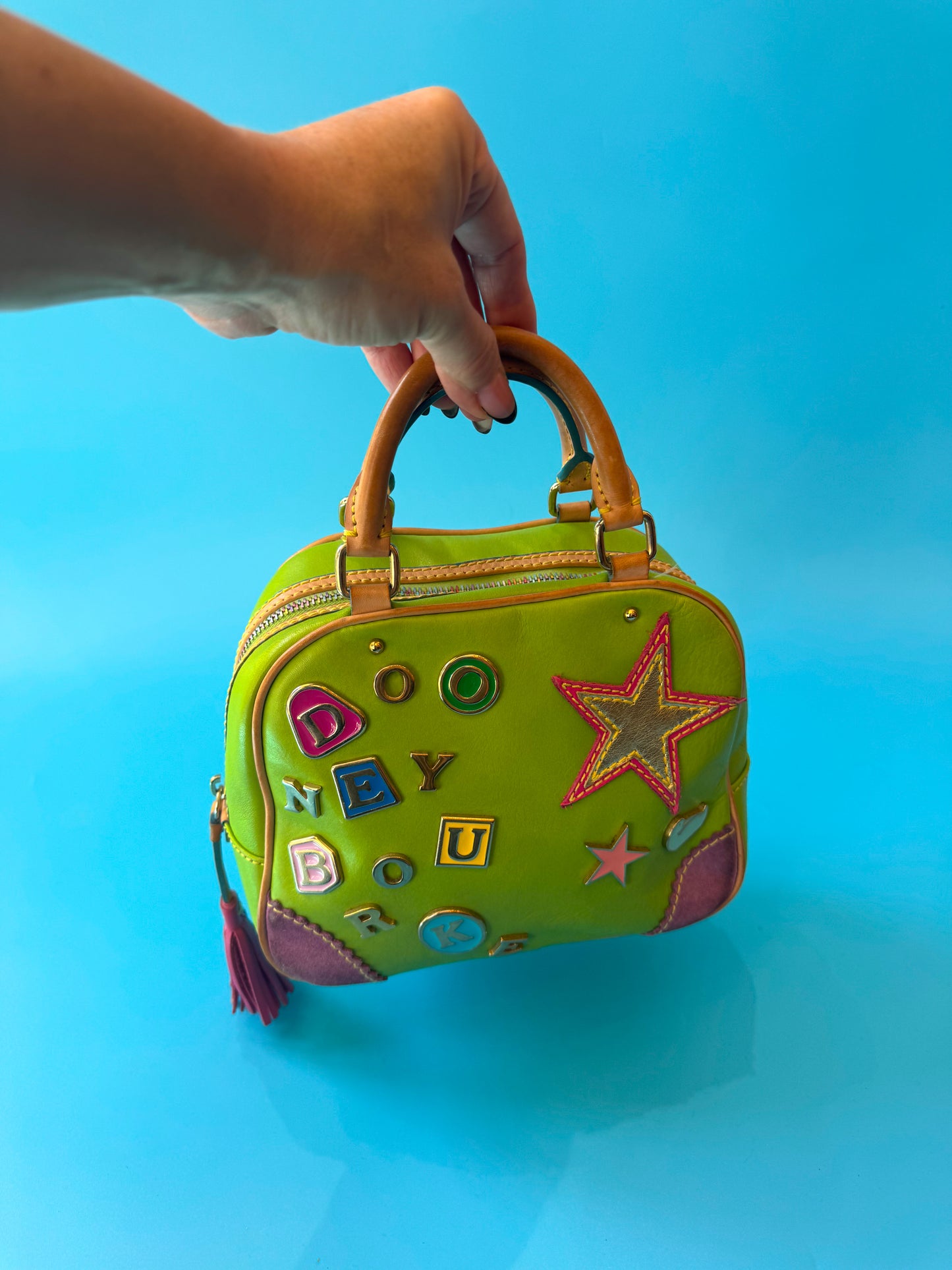 2004 Dooney & Bourke x Lindsay Lohan Square Bowler Collab Bag
