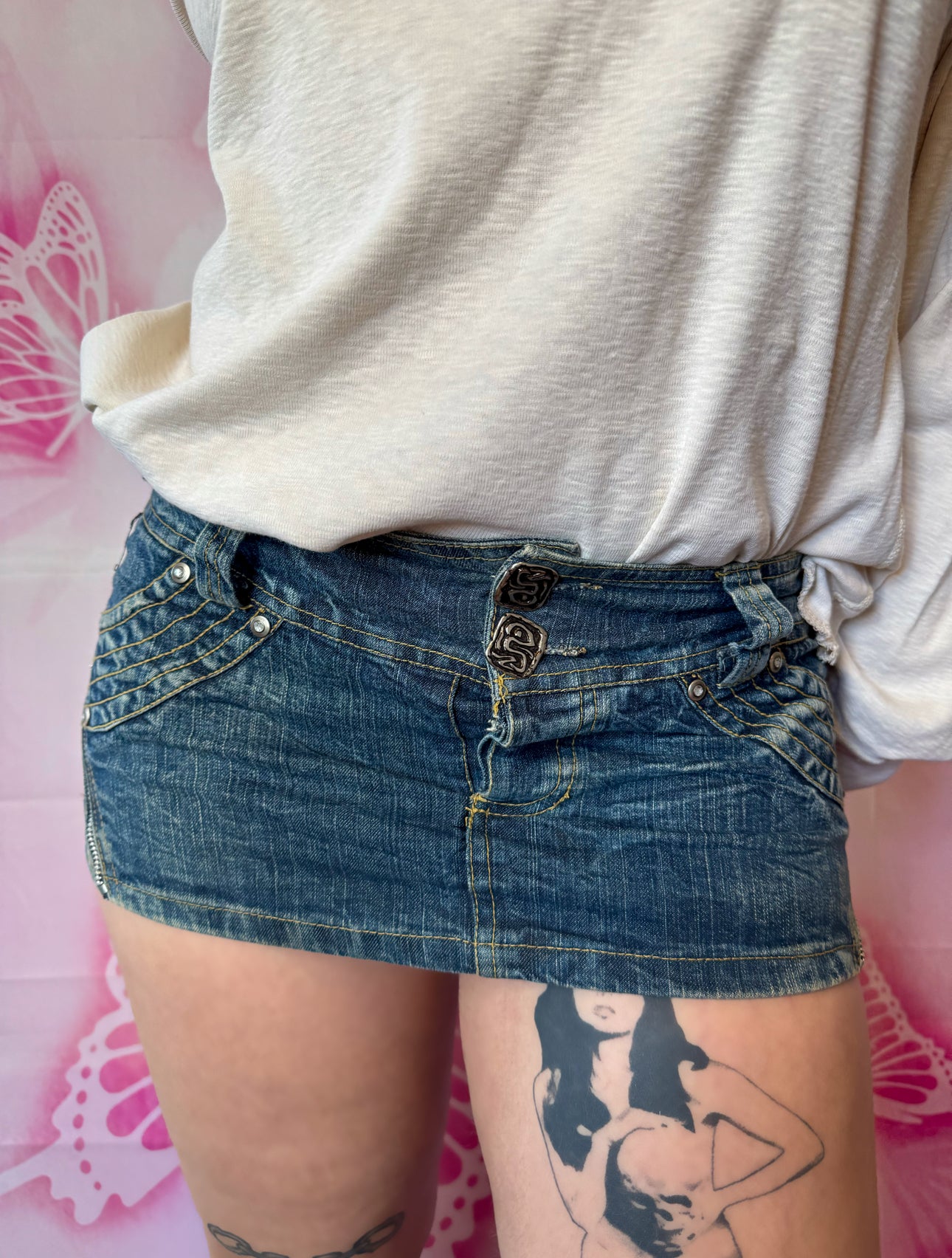 Y2K Micro Mini Denim Skirt