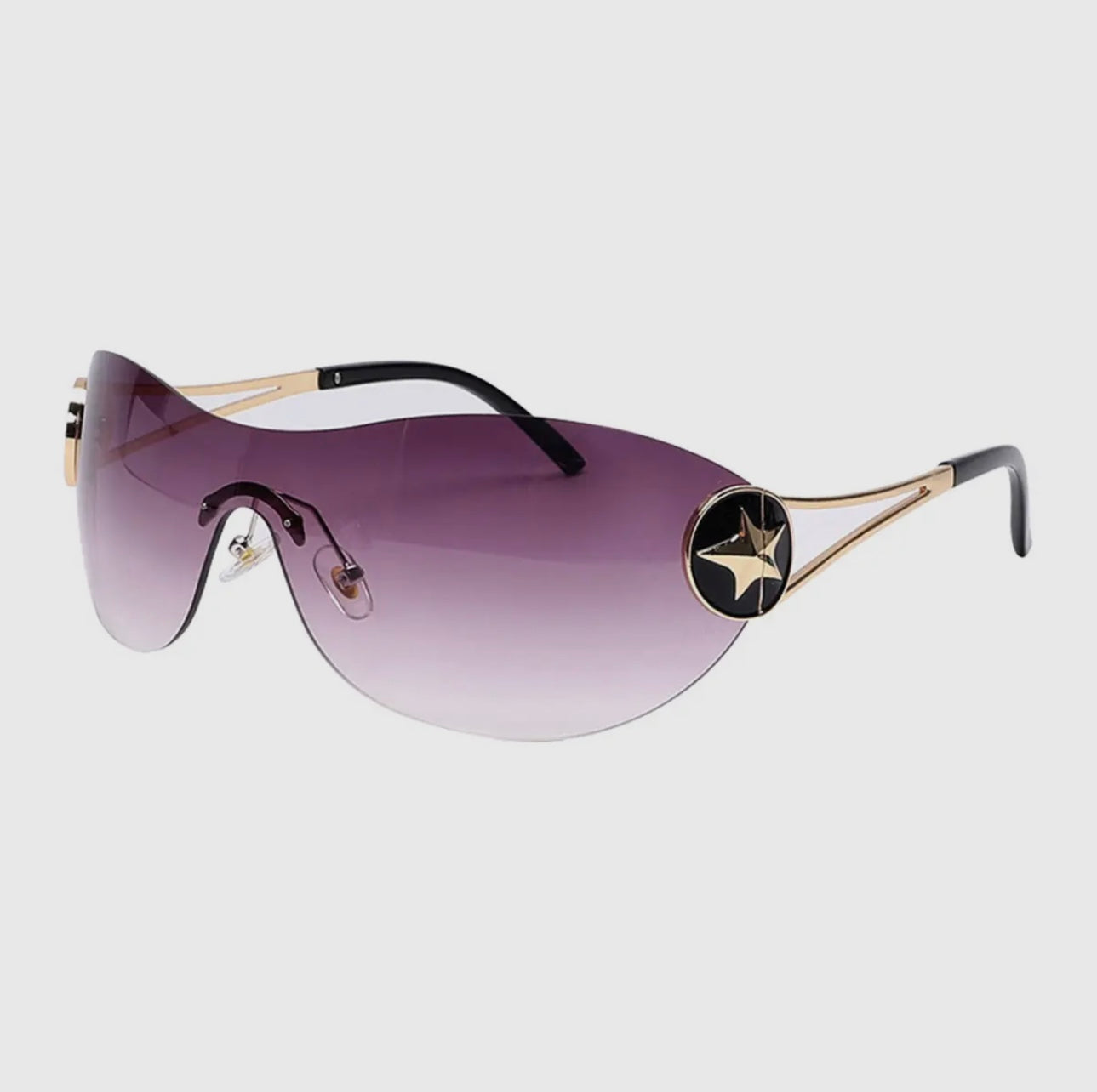 Y2K Large- Frame Sunglasses with Five-Pointed Stars