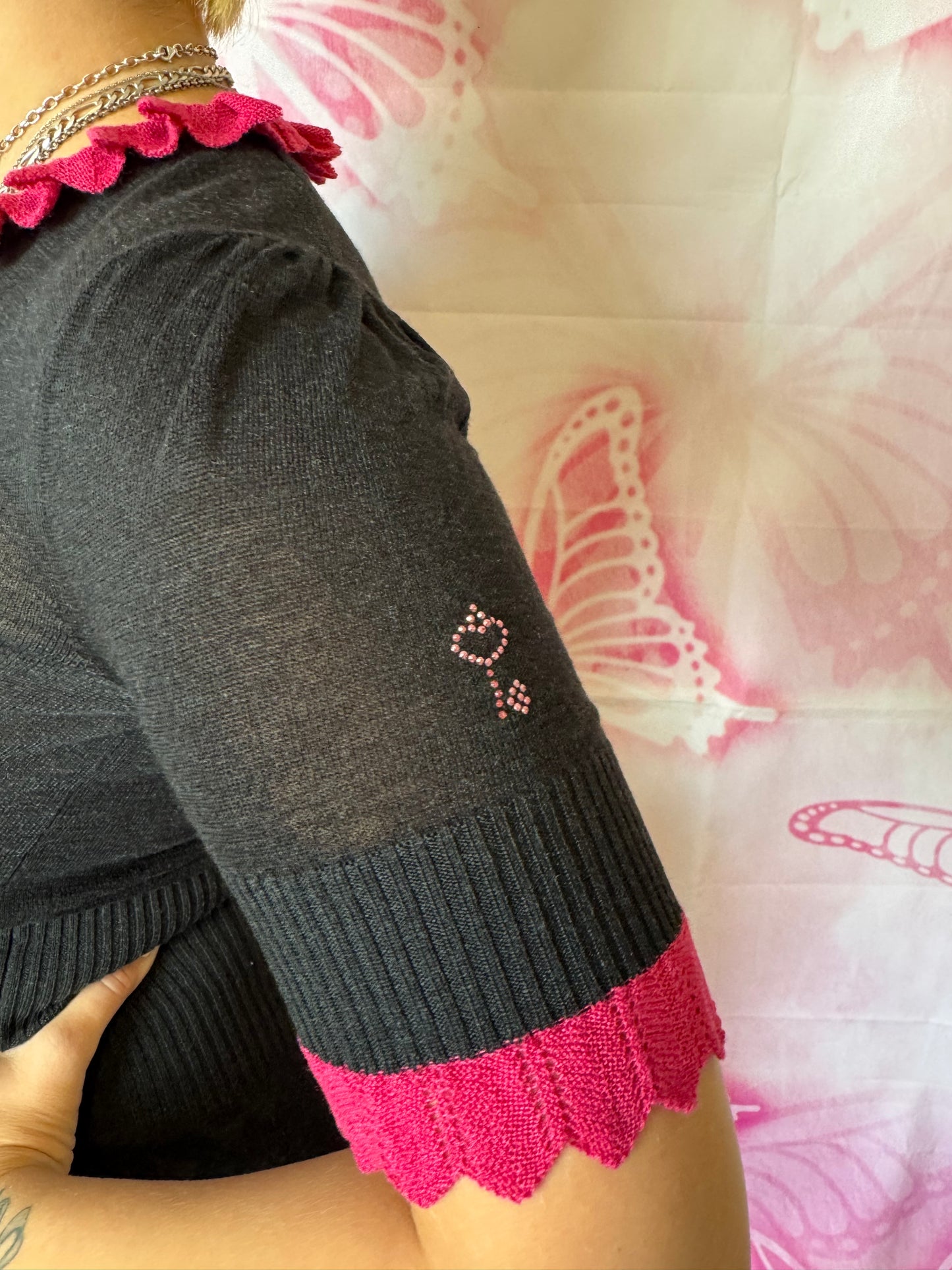Pout by Victoria’s Secret Knit Peplum Button Sweater