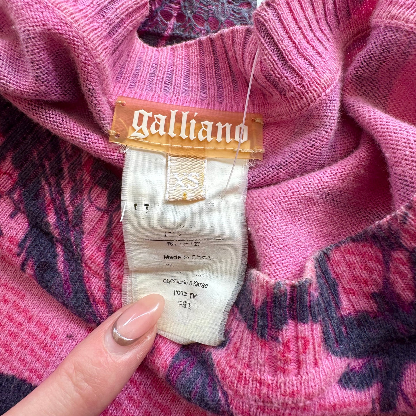 2000 John Galliano Gazette Newspaper Print Sweater