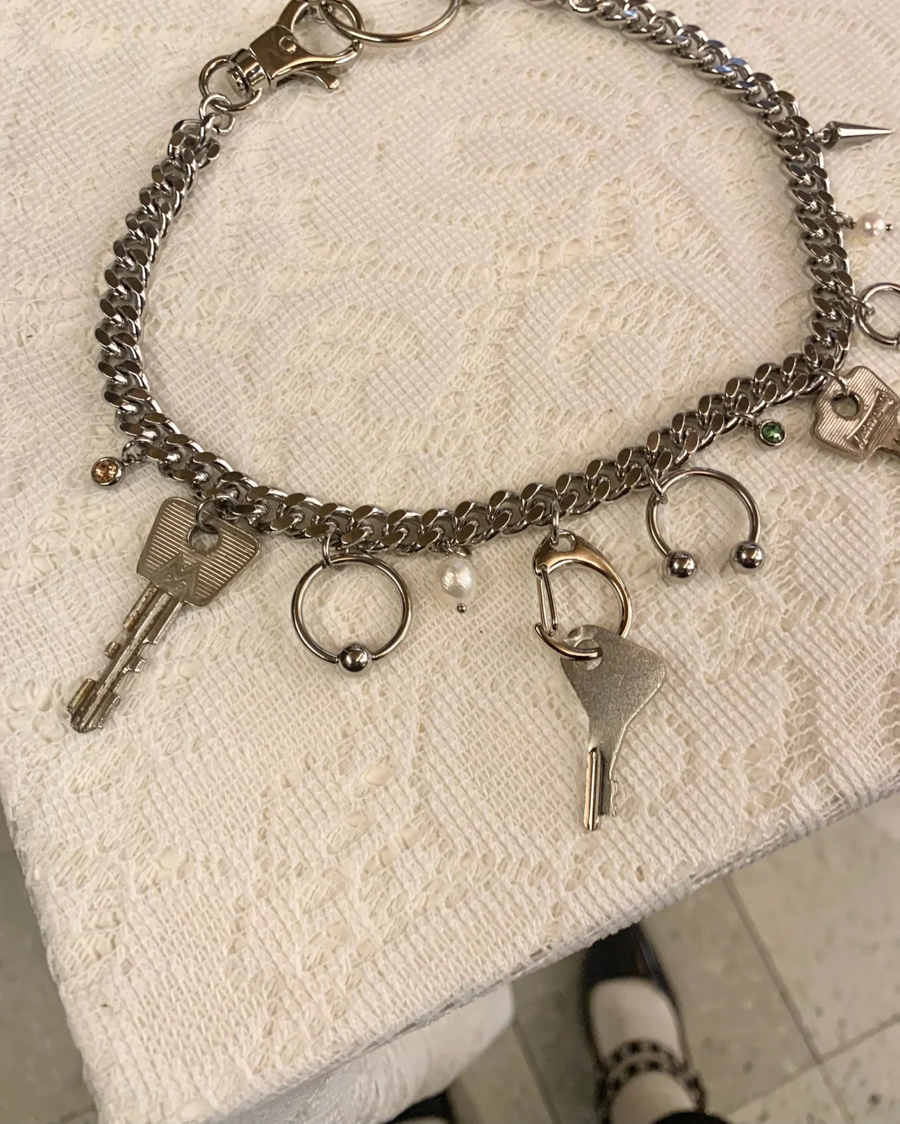 Shop Journal Key Charm Pierced Necklace