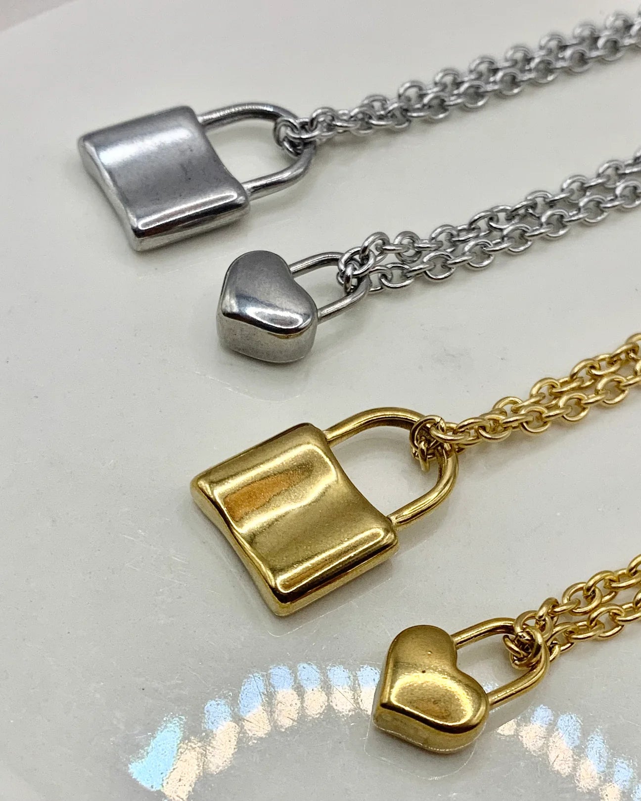 Shop Journal Simple Lock Charm Necklace - SILVER SQUARE LOCK