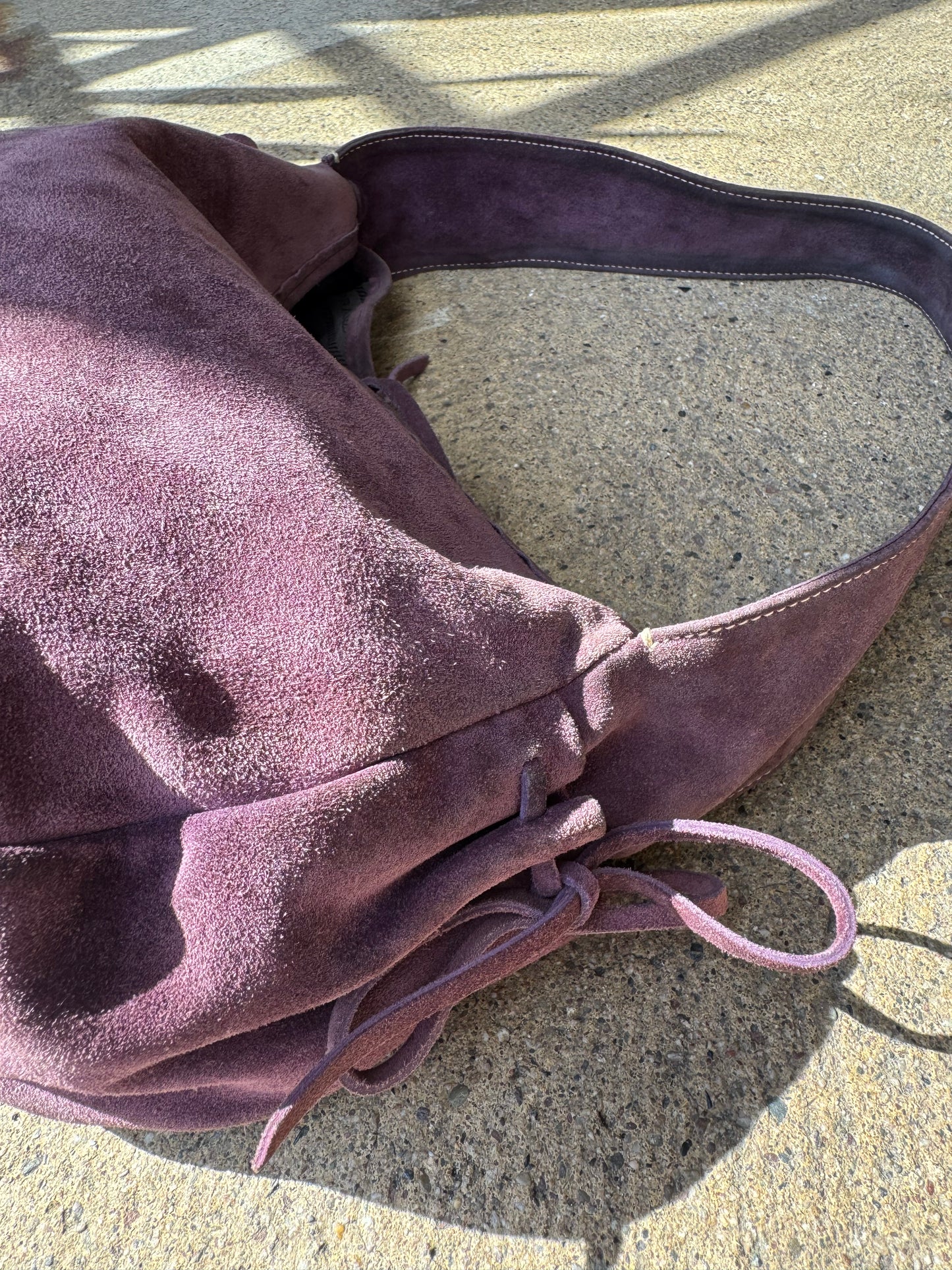 PRADA Purple Suede Shoulder Bag