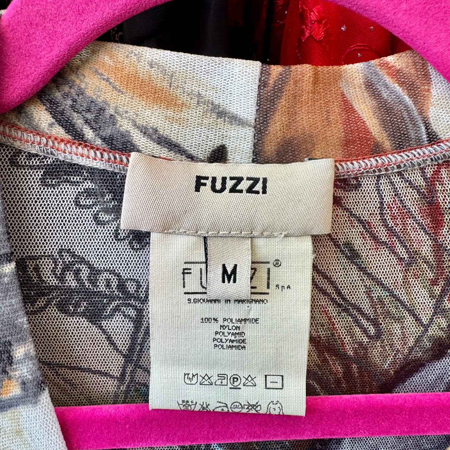 90s/Y2K Fuzzi Foliage Print Mesh Midi Dress/ Duster