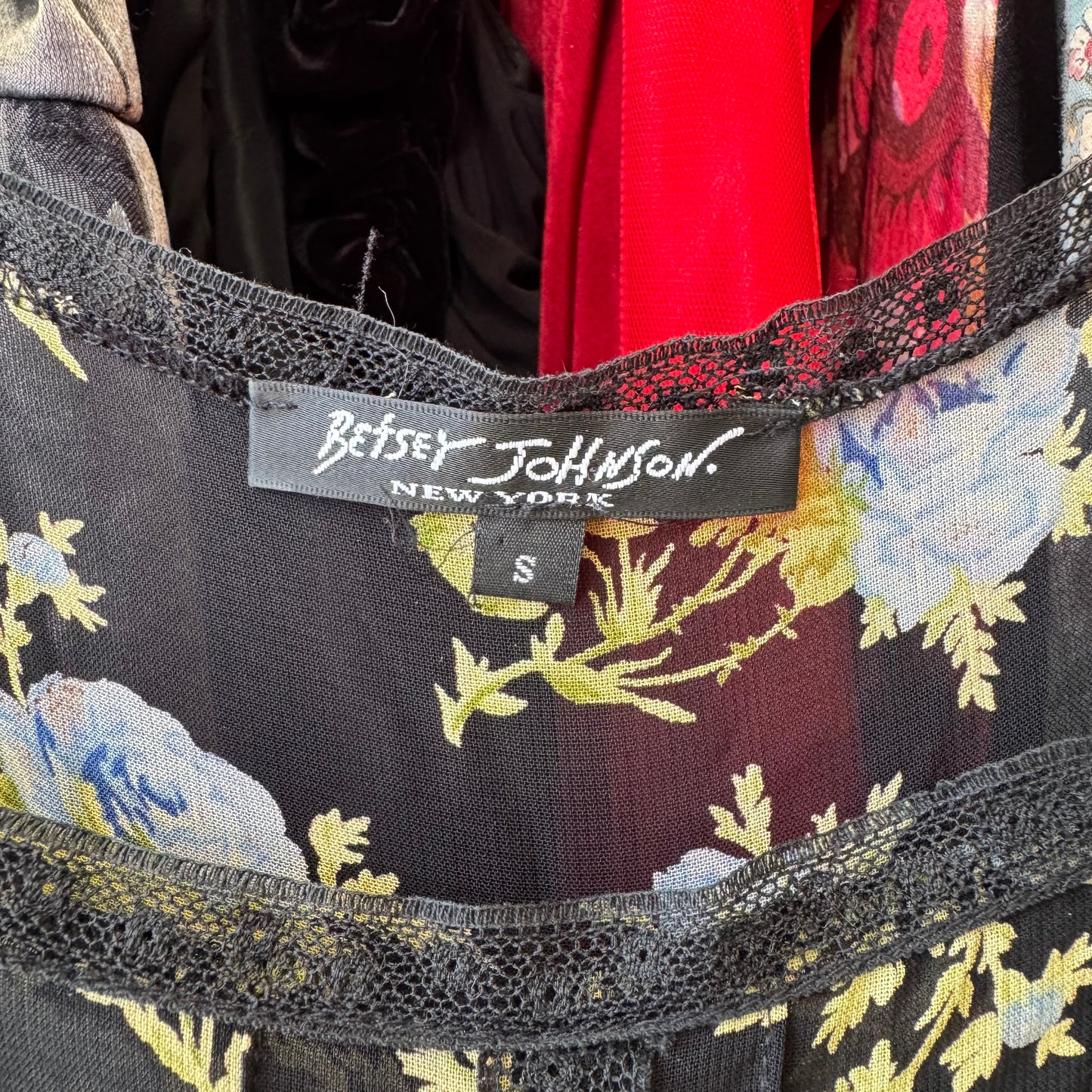 2000 Spring Betsey Johnson Floral Sheer Slip Dress