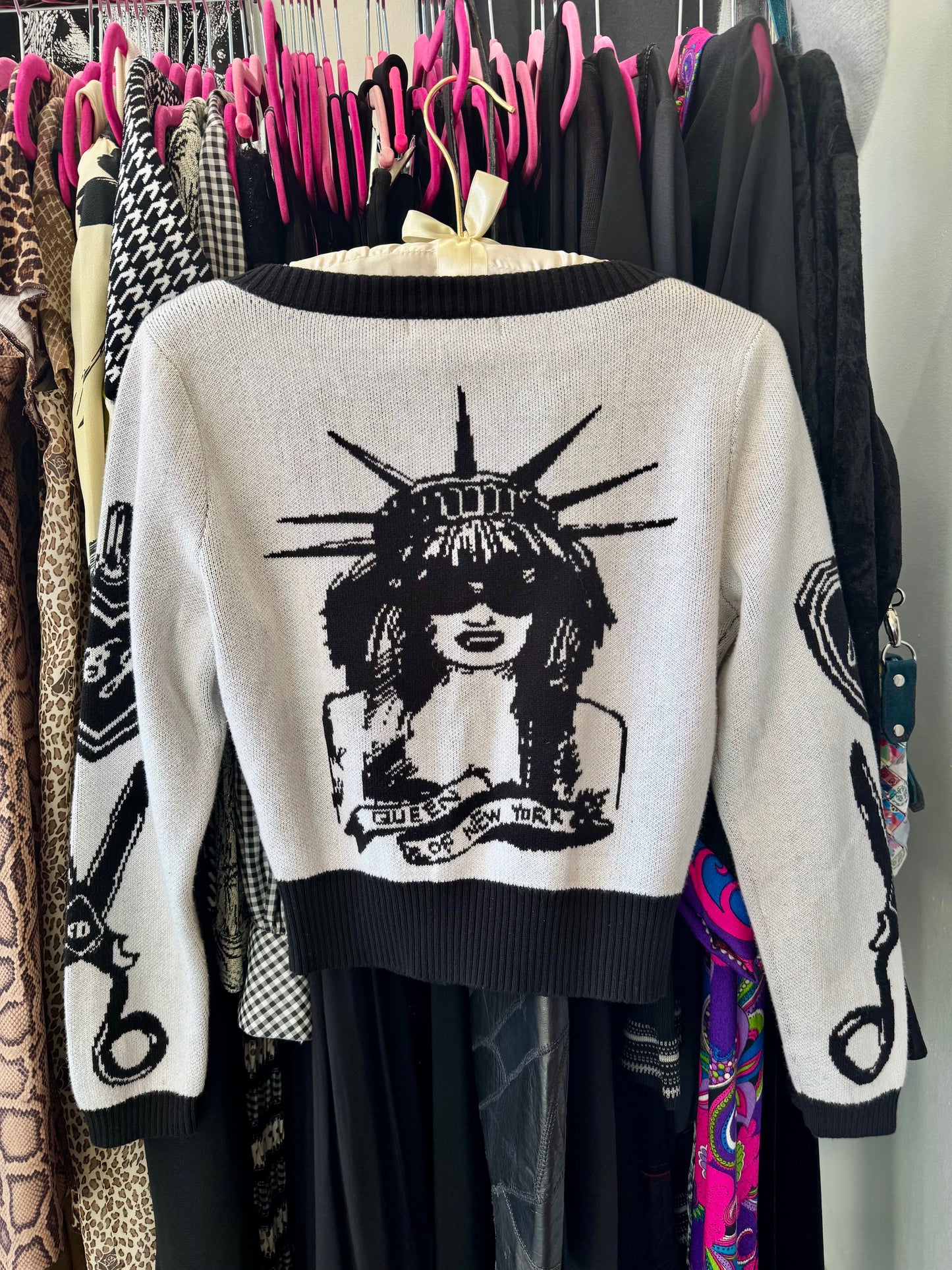 2010s Betsey Johnson Queen of NY Cropped Cardi