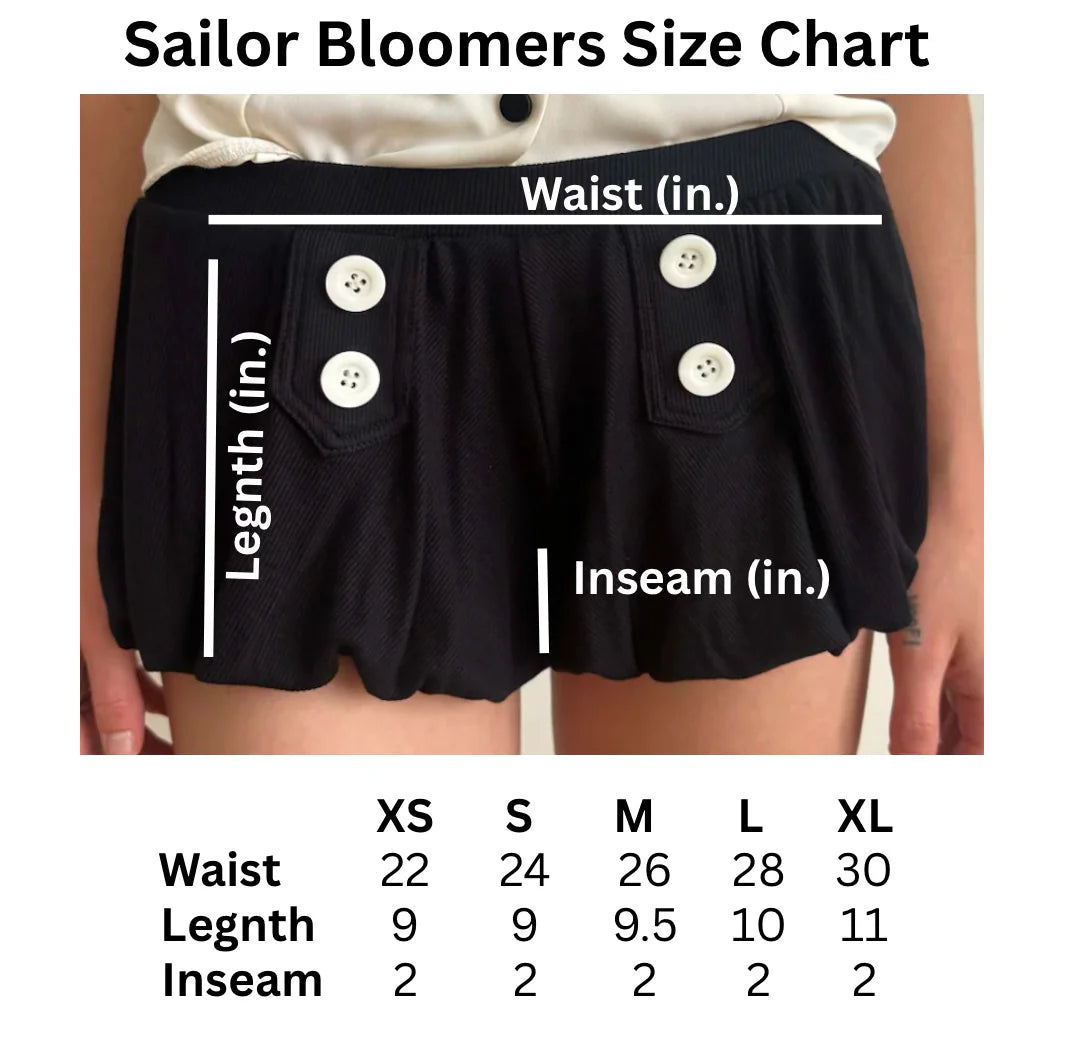Blondita Shop Sailor Bloomer Shorts Noir