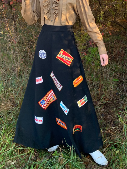 70s Candy Bar Patch Skirt