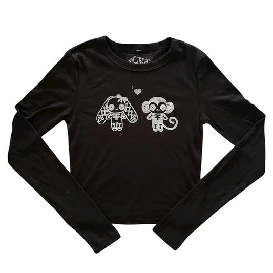Cleo Violet Sweethearts Long Sleeve Baby Tee