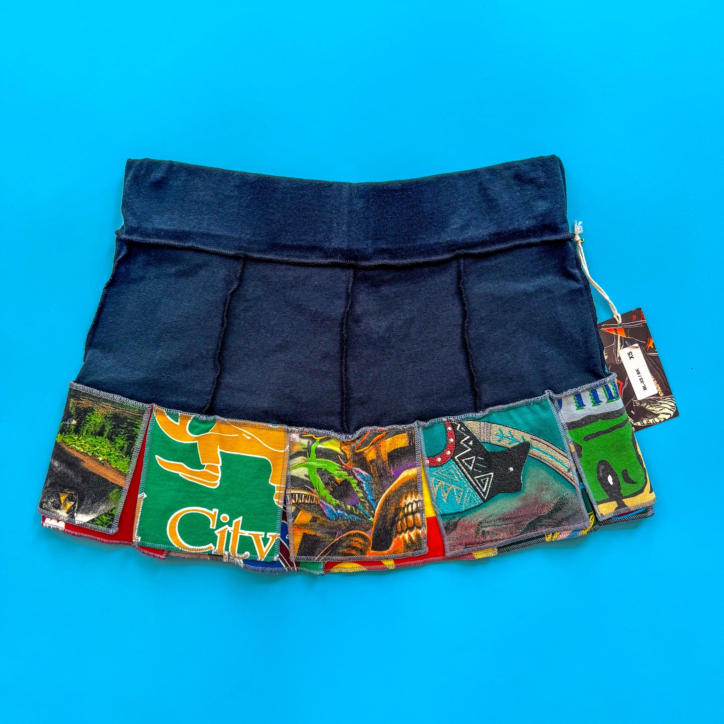 Deadstock Pantaluna Upcycled T-Shirt Mini Skirt in XS