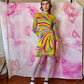 εϊз COMING SOON εϊз 1960s Emilio Pucci Citrine Pinwheel Print Silk Jersey Shift Dress