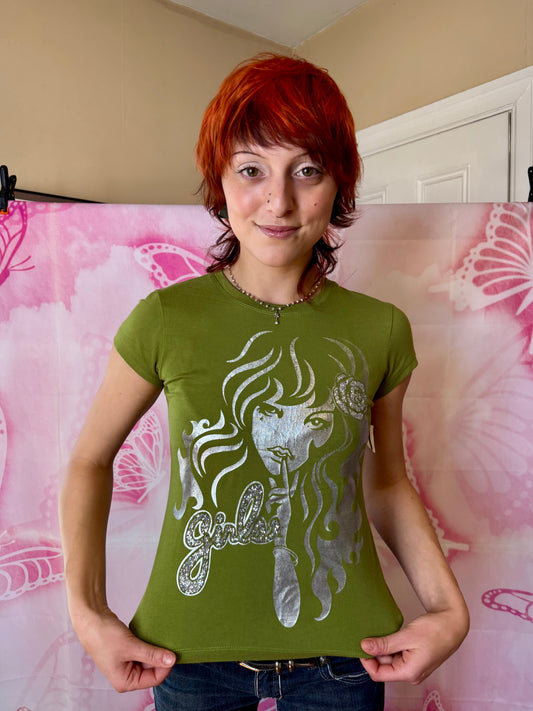 Y2K Deadstock Foil Girls Graphic Tee