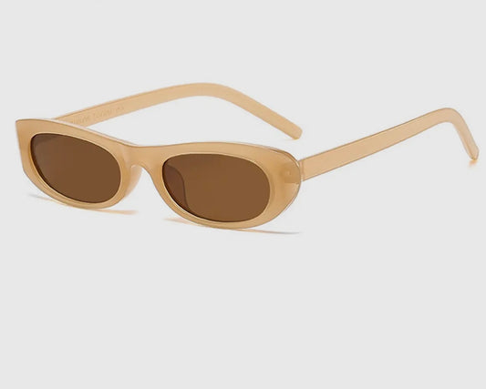 Narrow Oval Frame Retro Sunglasses