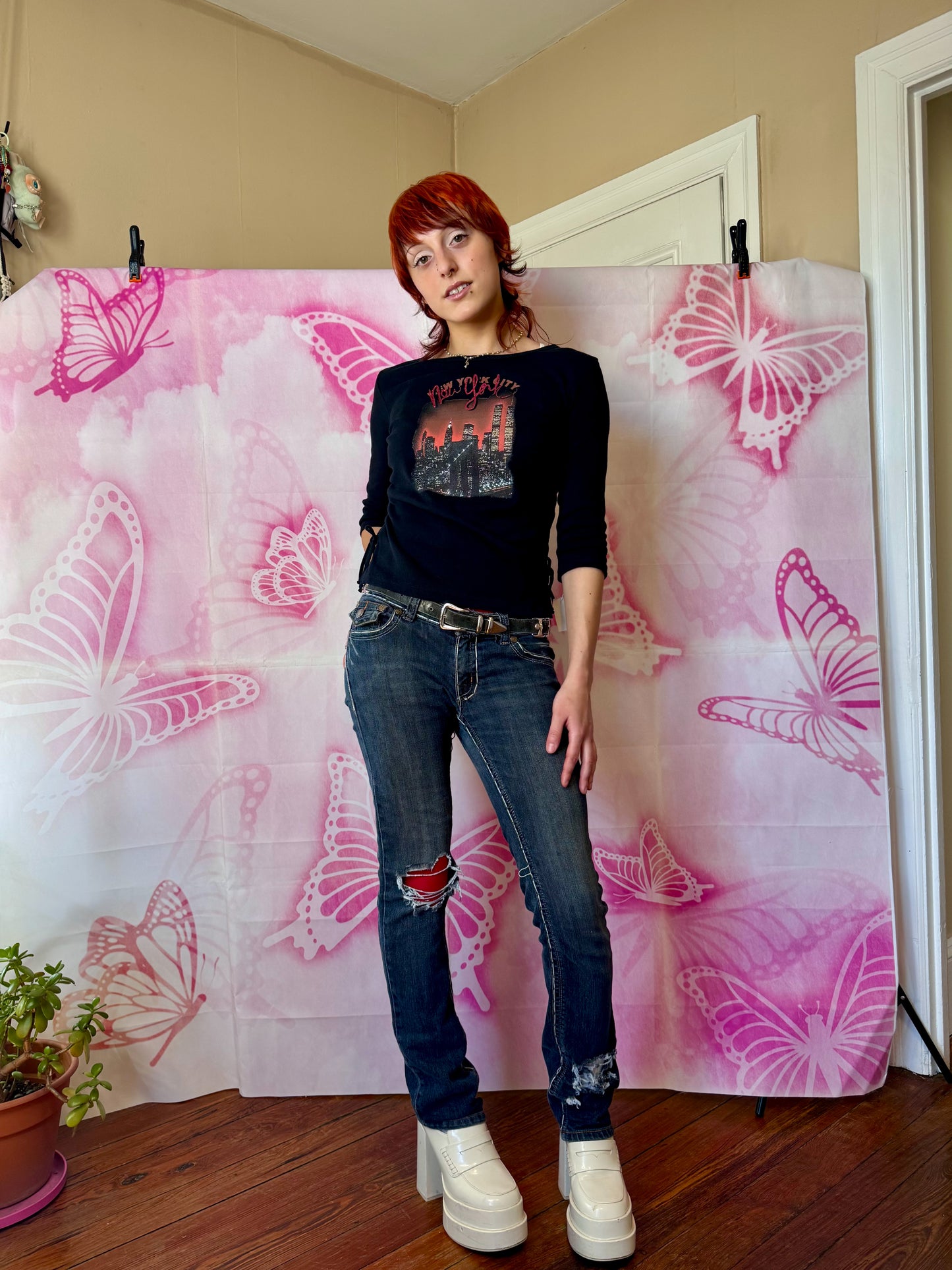 2000 Deadstock NYC Skyline Twin Towers Graphic Longsleeve