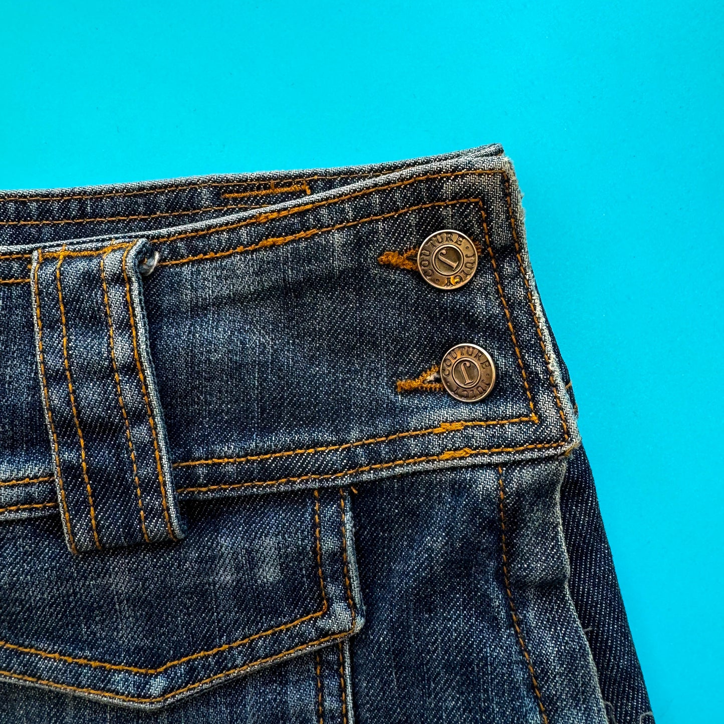 00s Juicy Couture Jeans Pleated Denim Mini Skirt