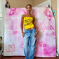 Y2K Deadstock Beadazzled Rose Cami in Yellow