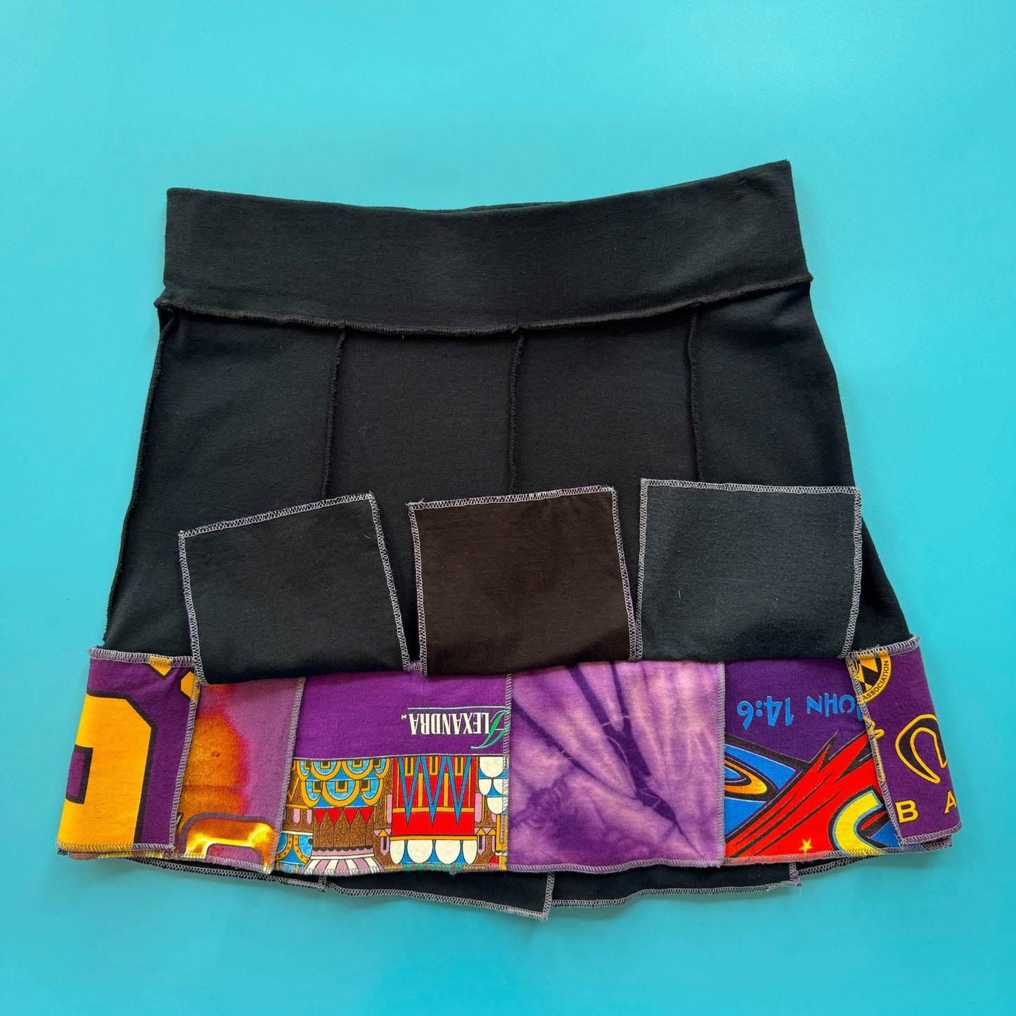Deadstock Pantaluna Upcycled T-Shirt Skirt in XS