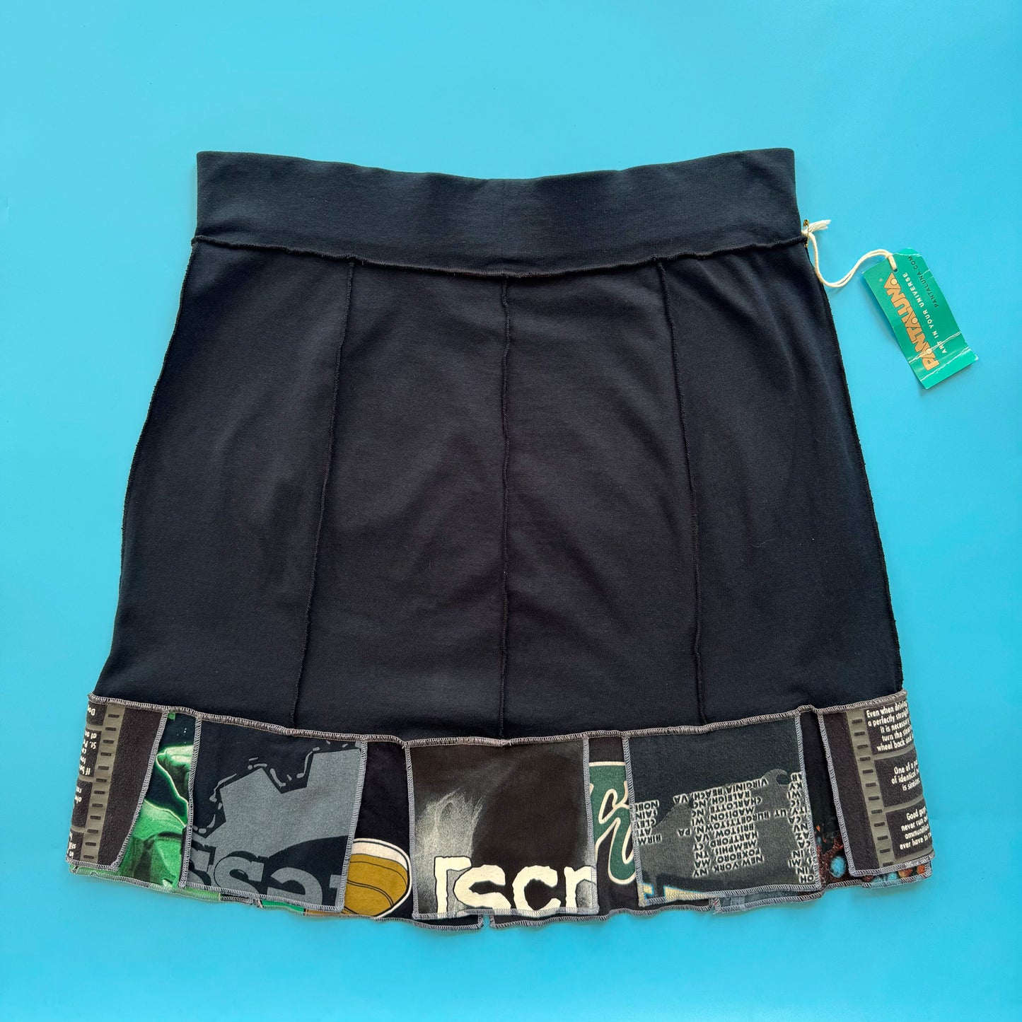 Deadstock Pantaluna Upcycled T-Shirt Skirt in L