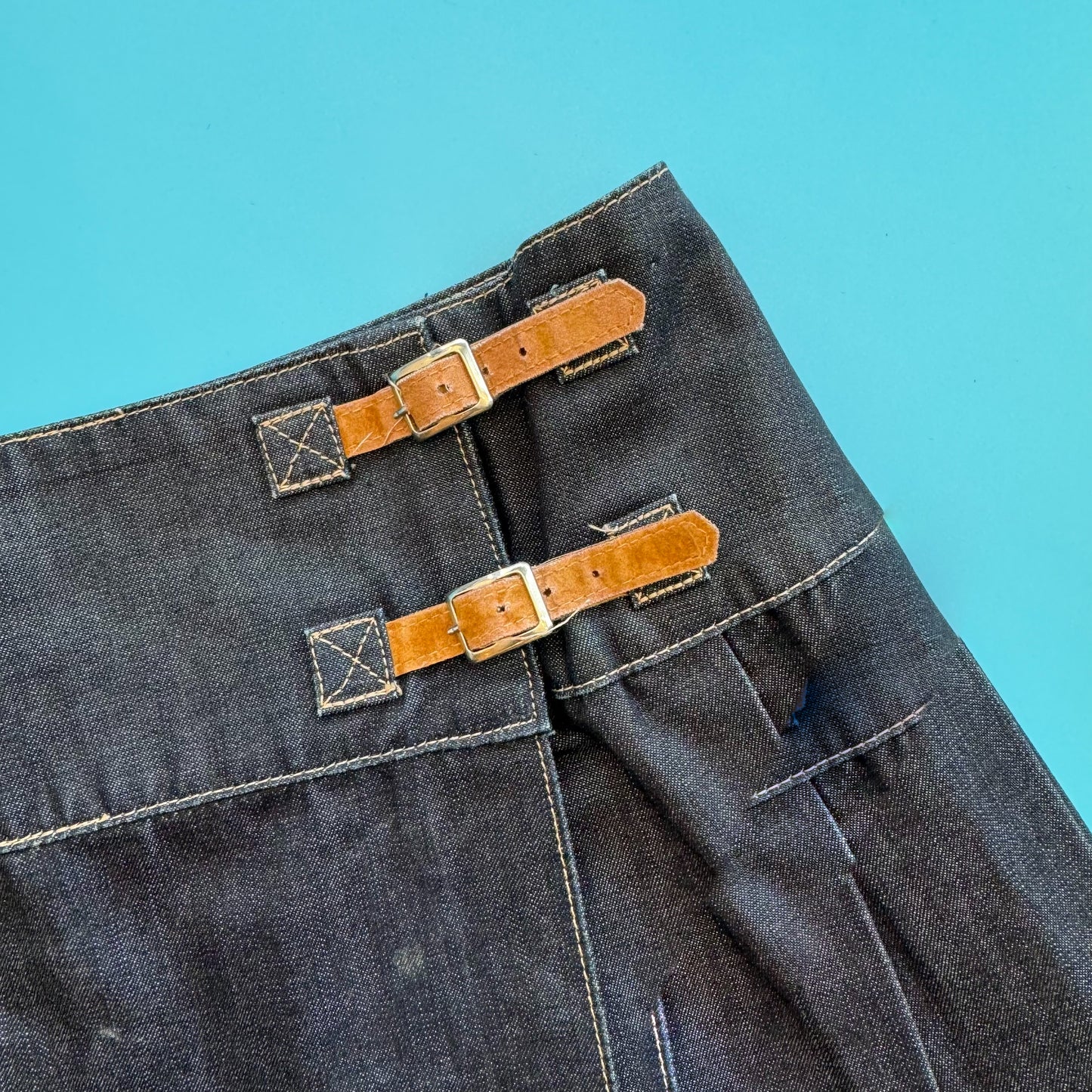 90s Todd Oldham Pleated Denim Mini Skirt