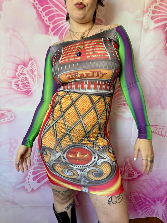 2010s Jeremy Scott for Adidas Jukebox Body-con Dress