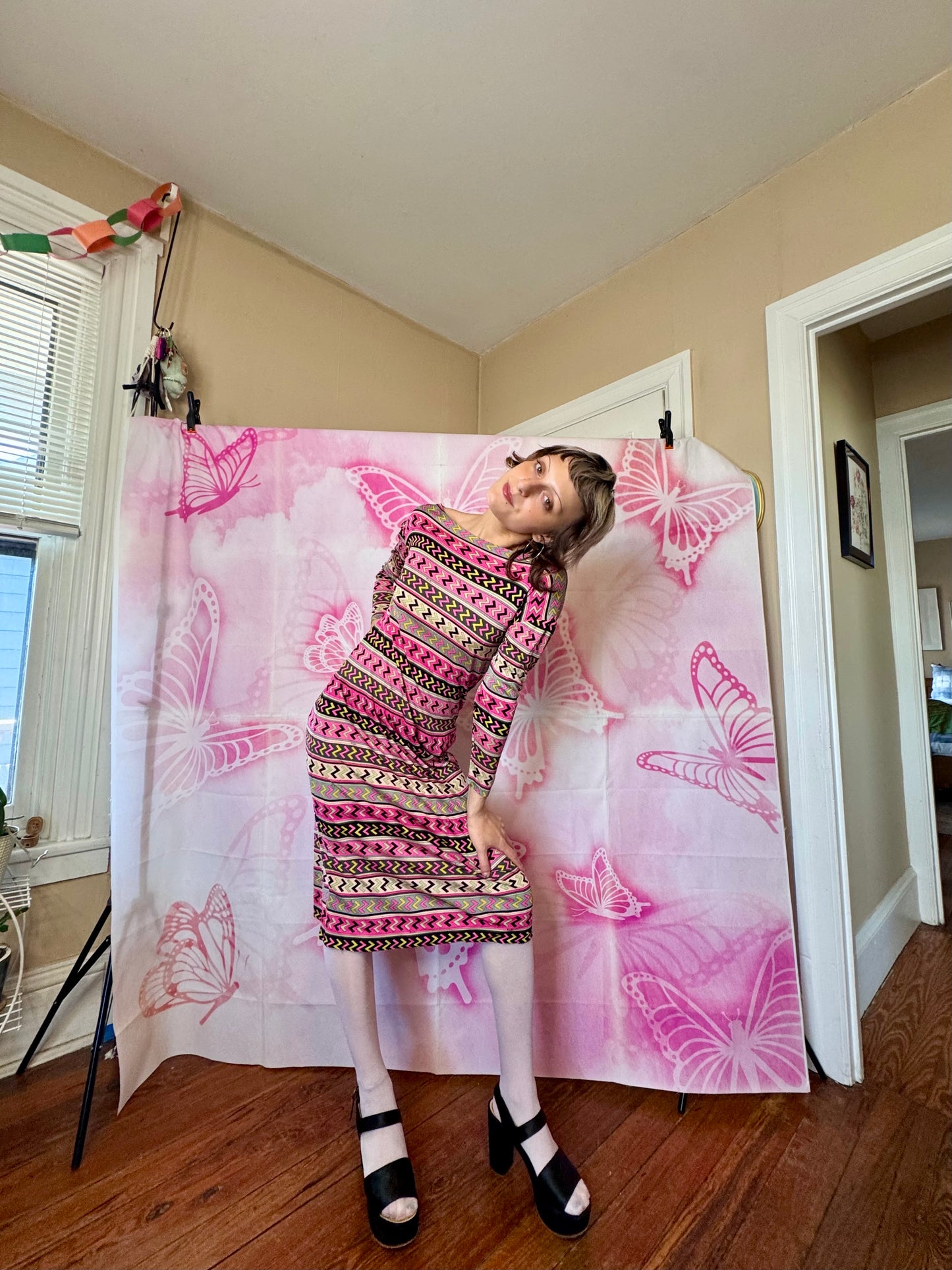 1960s Emilio Pucci Z Print Midi Length Dress