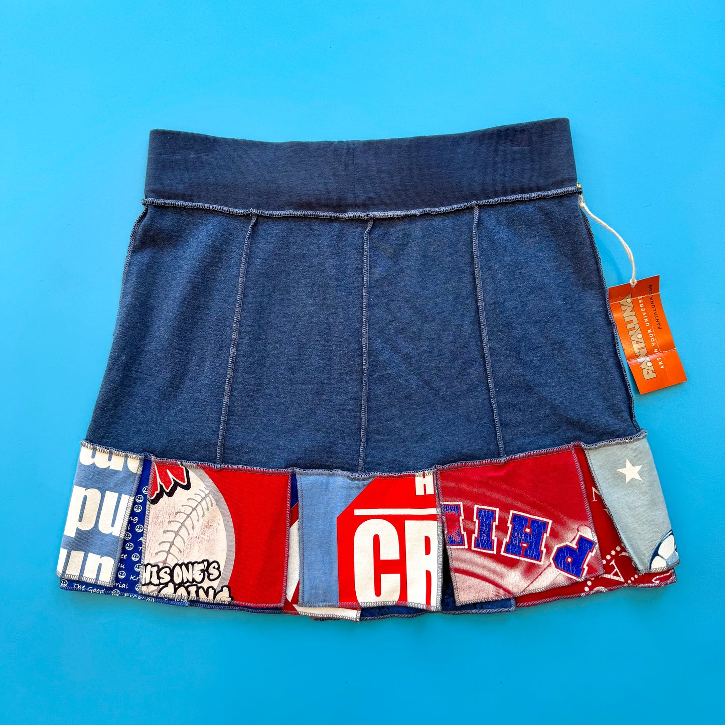 Deadstock Pantaluna Upcycled T-Shirt Skirt in XS
