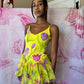 80s Betsey Johnson Punk Label Tulip Print Dress